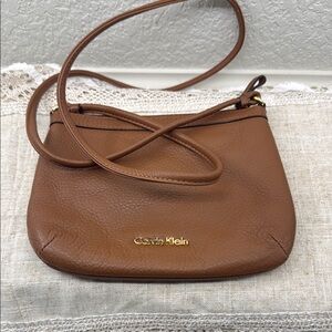 Calvin Klein Tan Leather Crossbody Bag